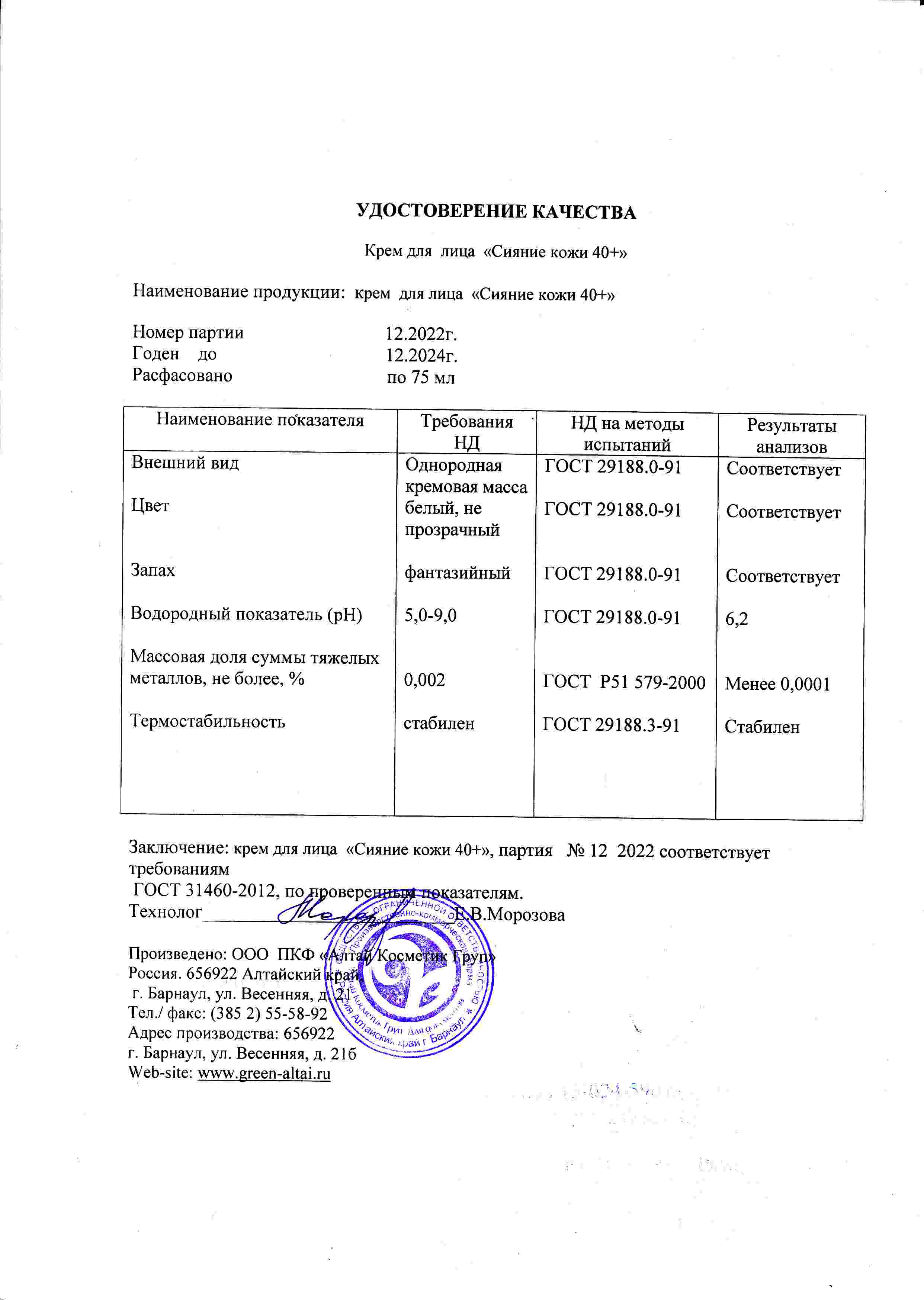 Паспорт №122022